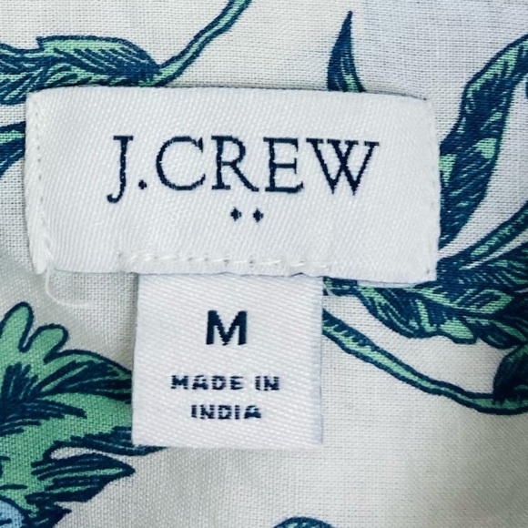 J. Crew blue and white floral print button front long sleeve shirt. Medium - Picture 4 of 7